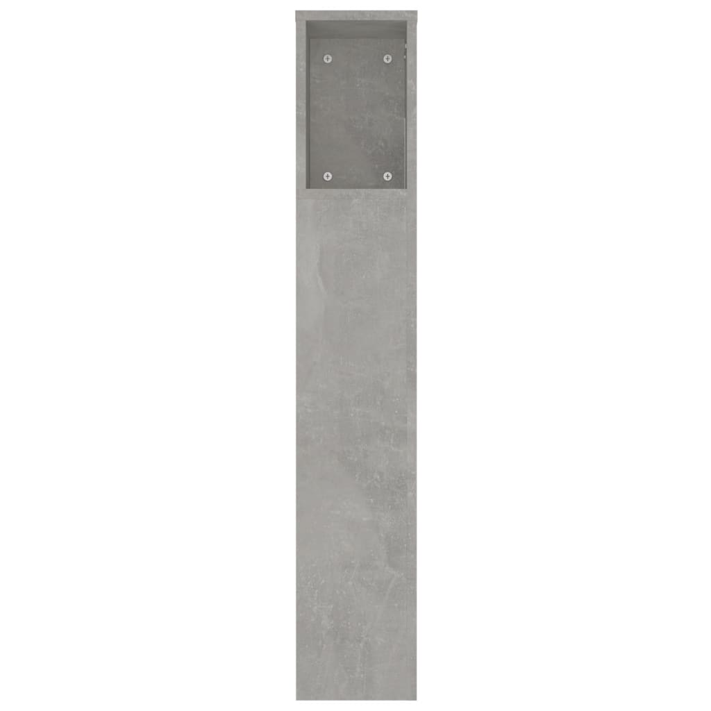 vidaXL Wezgłowie łóżka z półkami, szarość betonu, 220x18,5x104,5 cm
