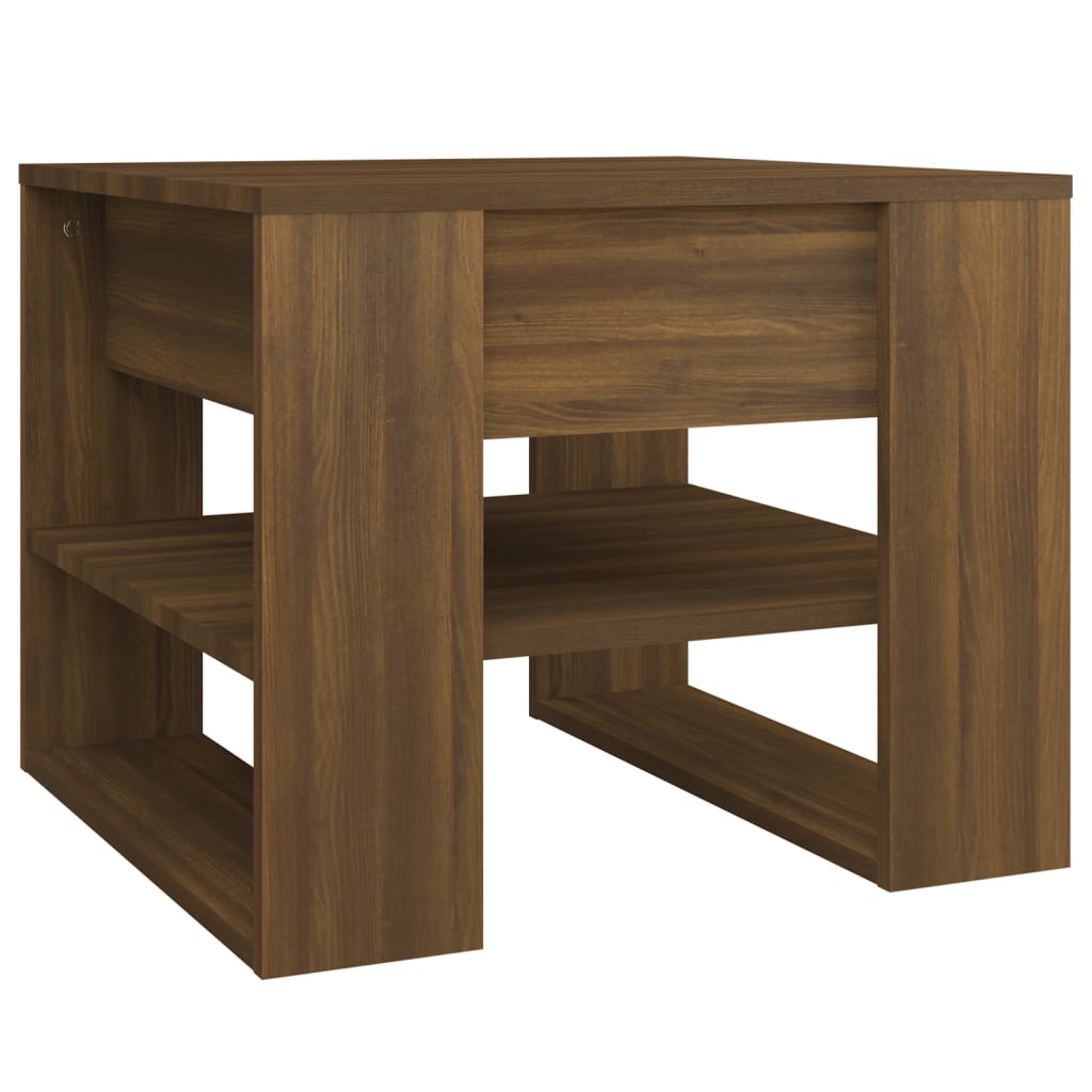 vidaXL Stolik kawowy, brązowy dąb, 55,5x55x45, materiał drewnopochodny