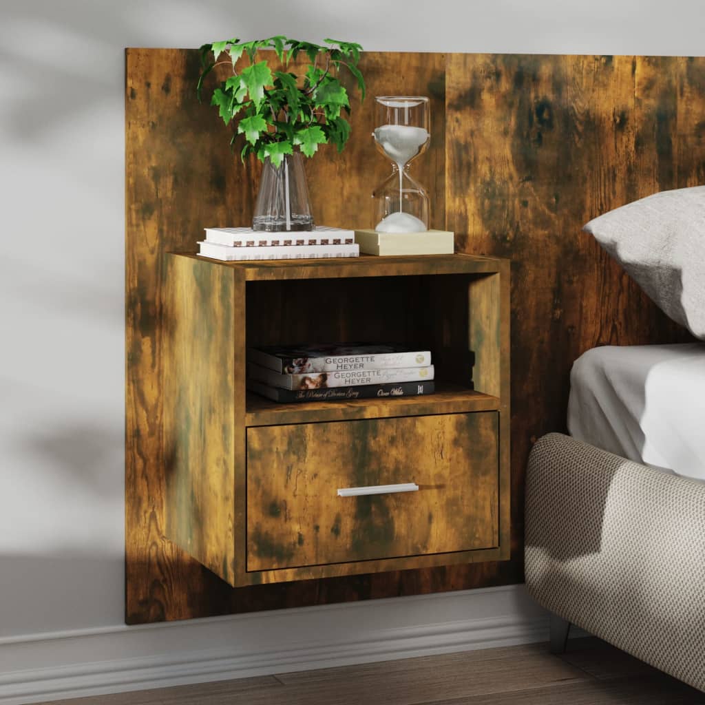vidaXL Wiszące szafki nocne, 2 szt., opalany dąb