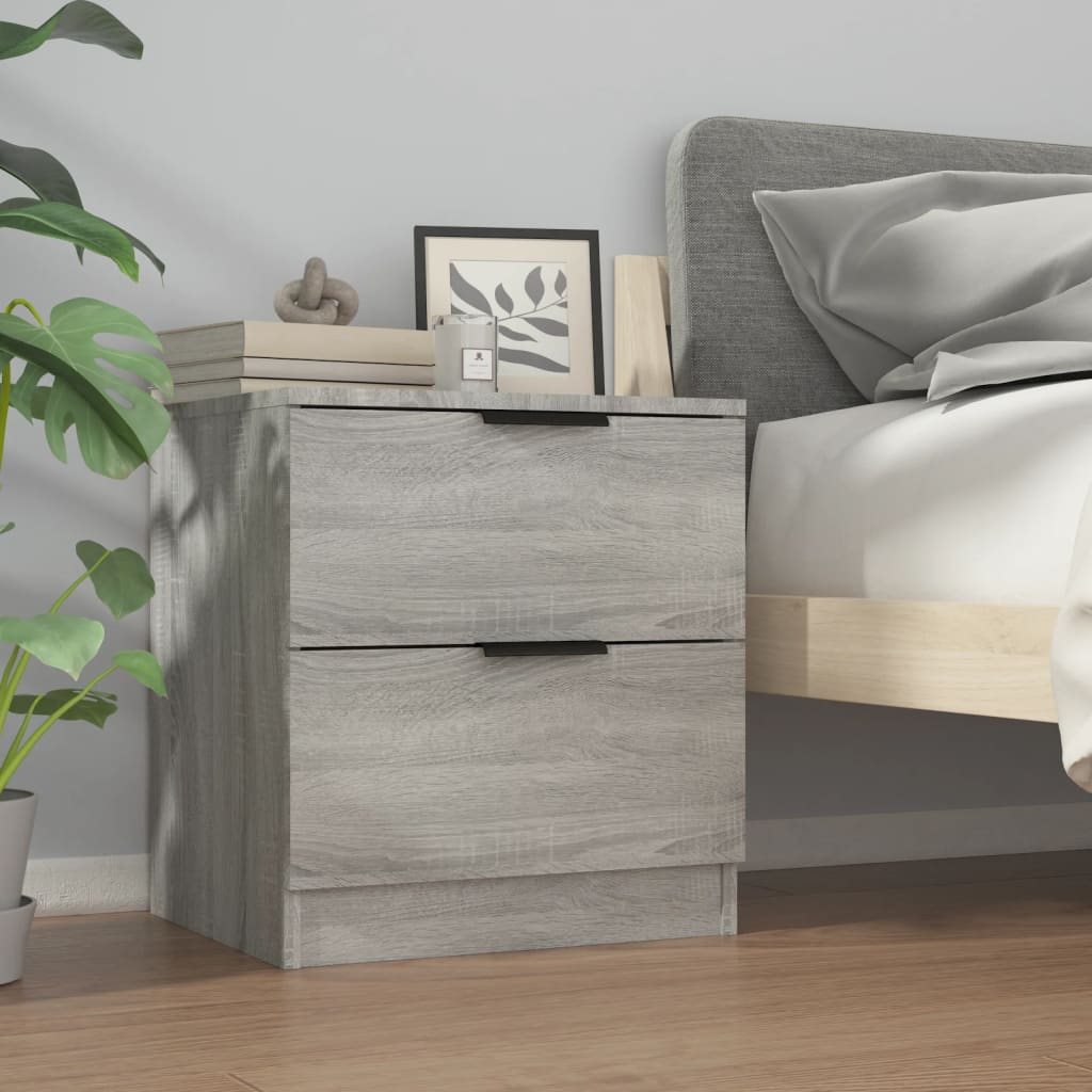 vidaXL Szafki nocne, 2 szt., szary dąb sonoma, materiał drewnopochodny