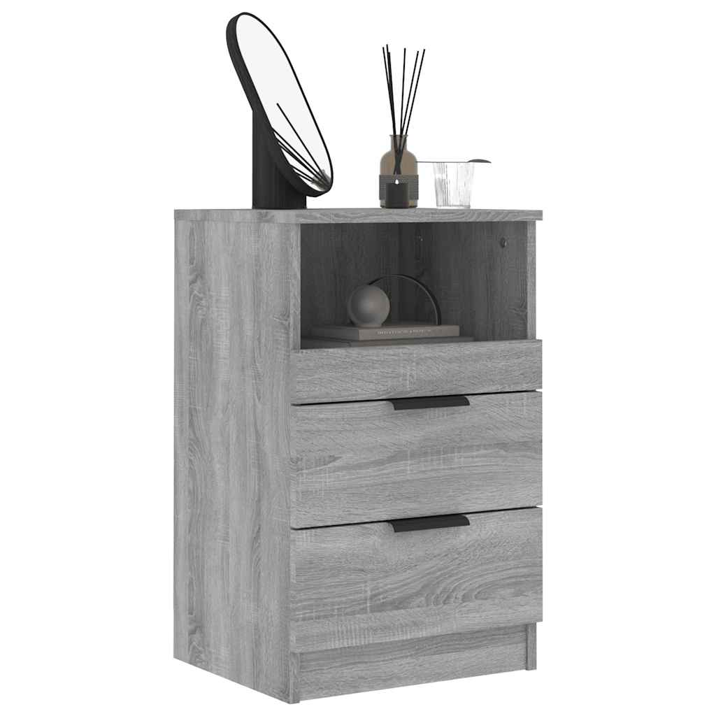 vidaXL Szafki nocne, 2 szt., szary dąb sonoma, materiał drewnopochodny