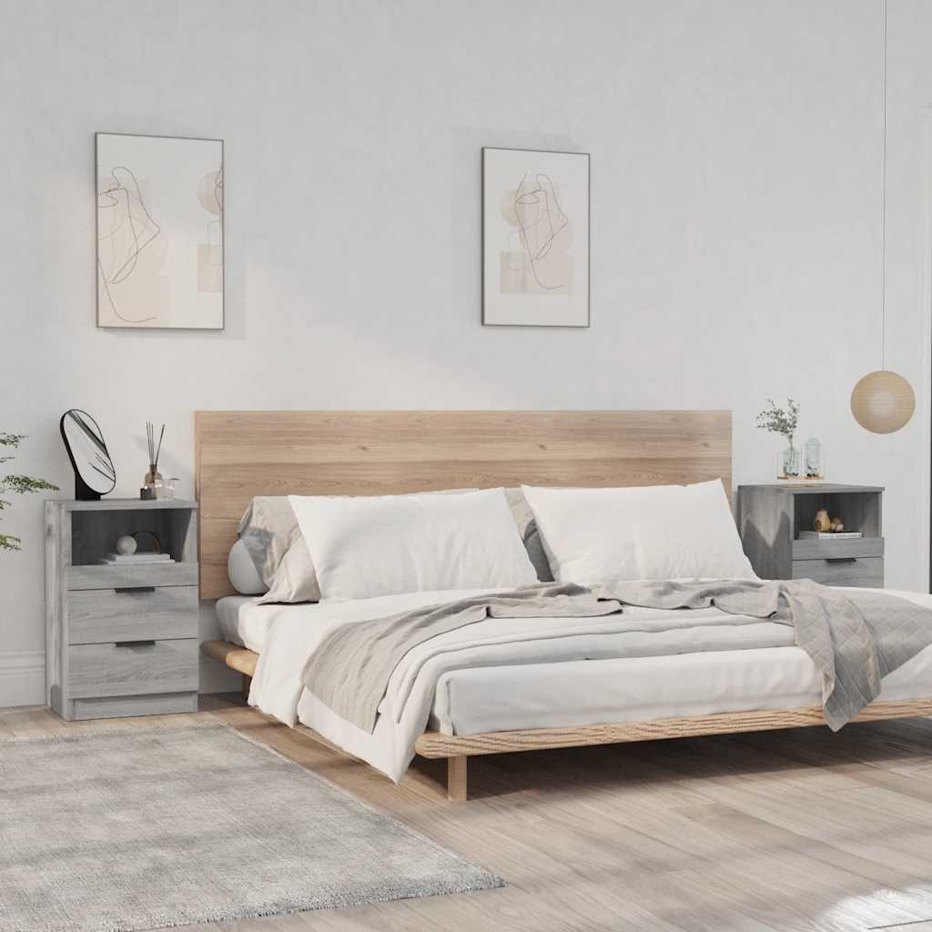 vidaXL Szafki nocne, 2 szt., szary dąb sonoma, materiał drewnopochodny