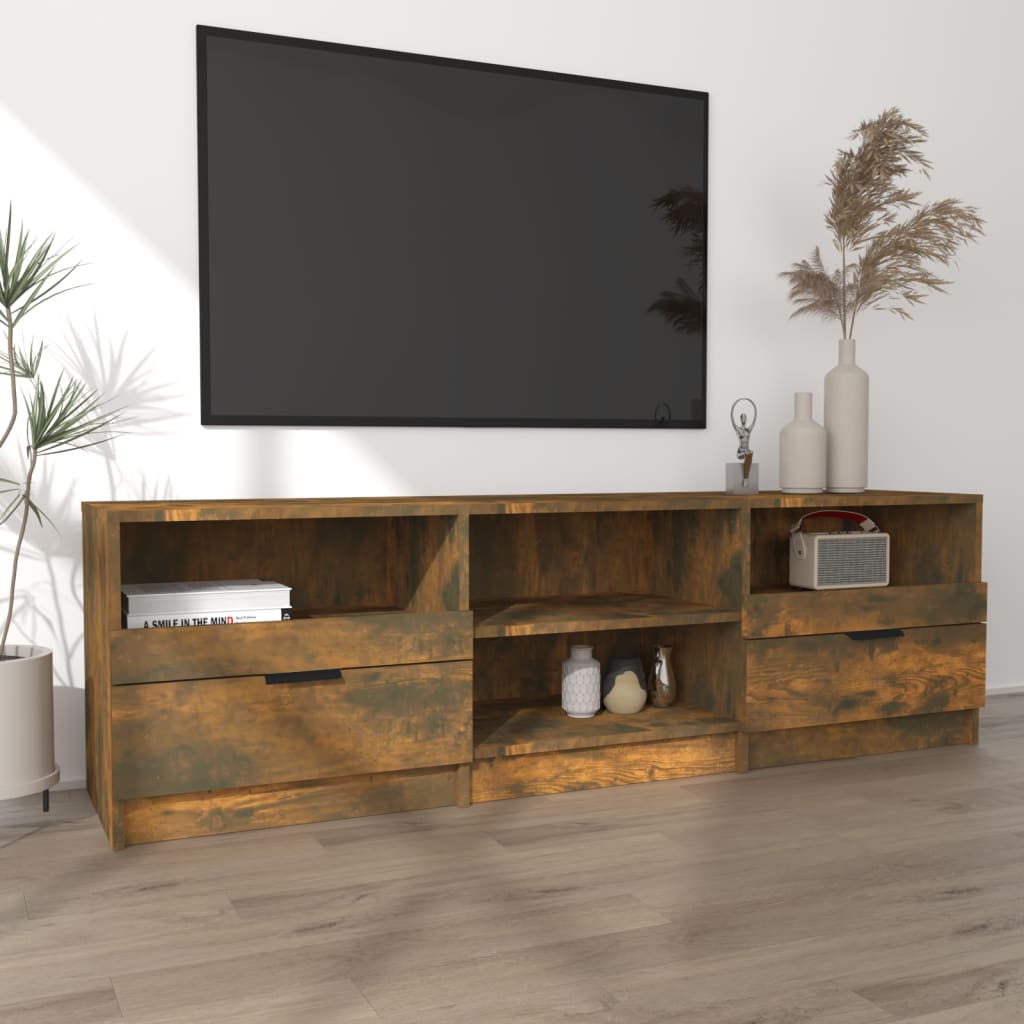 vidaXL Szafka pod telewizor, przydymiony dąb, 150x33,5x45 cm