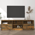 vidaXL Szafka pod telewizor, przydymiony dąb, 150x33,5x45 cm