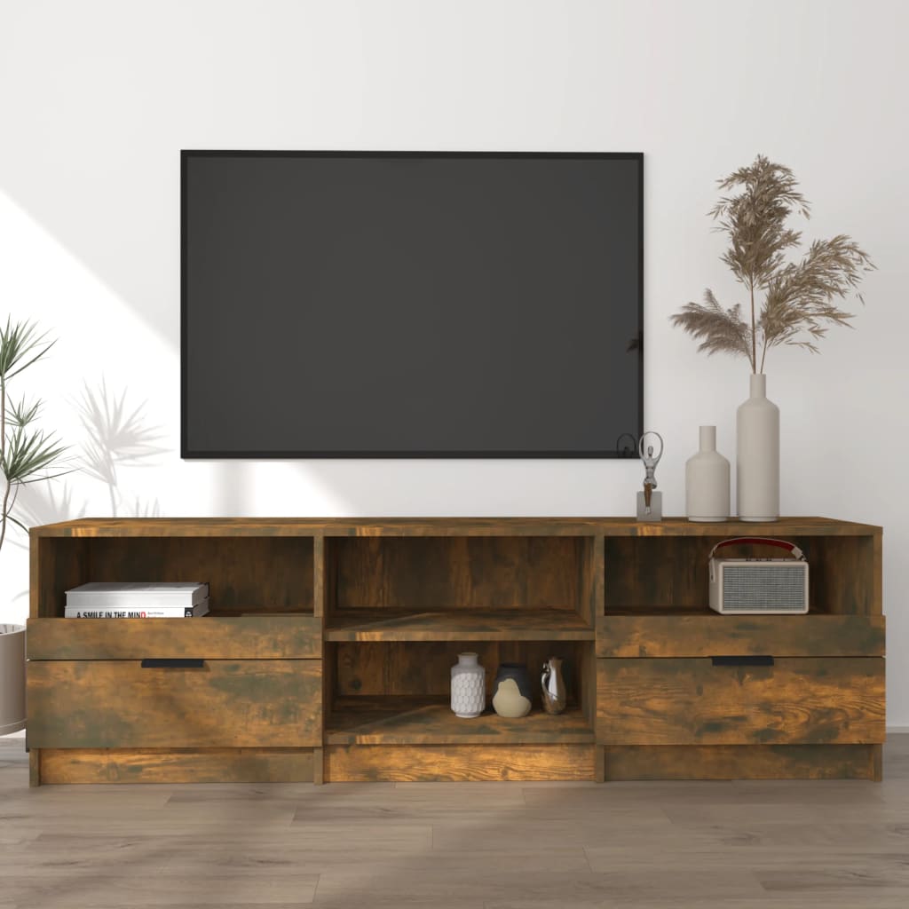 vidaXL Szafka pod telewizor, przydymiony dąb, 150x33,5x45 cm