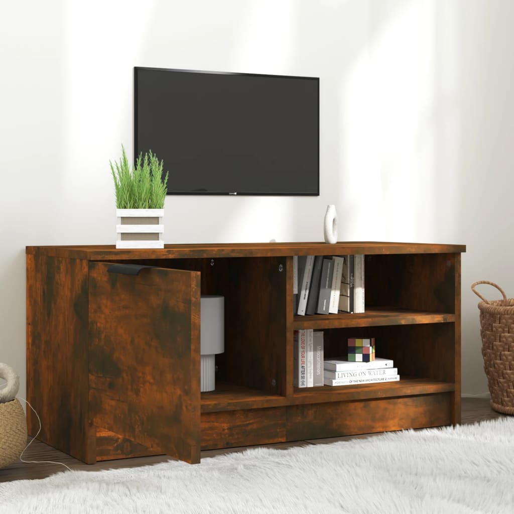 vidaXL Szafka pod telewizor, przydymiony dąb, 80x35x36,5 cm