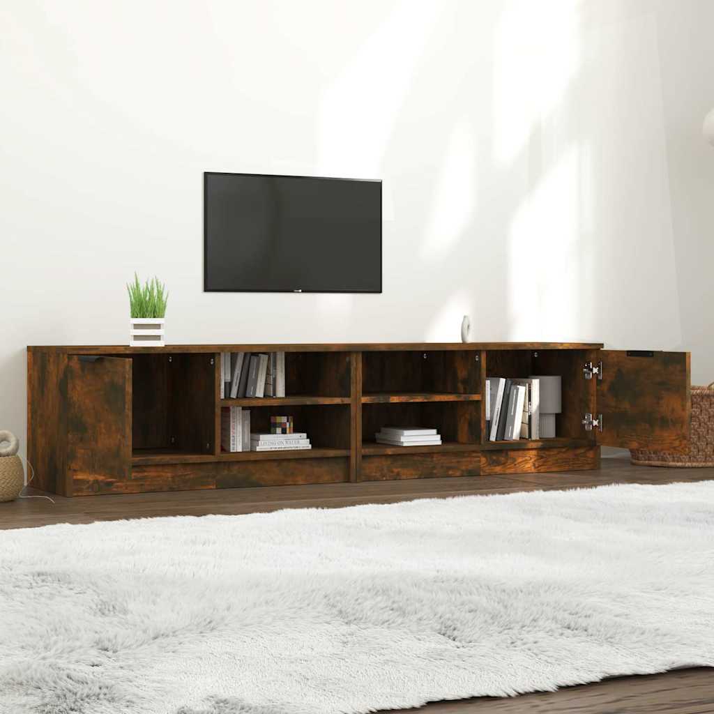 vidaXL Szafka pod telewizor, 2 szt., przydymiony dąb, 80x35x36,5 cm