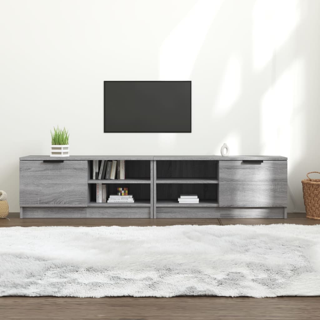 vidaXL Szafki pod telewizor, 2 szt., szary dąb sonoma, 80x35x36,5 cm