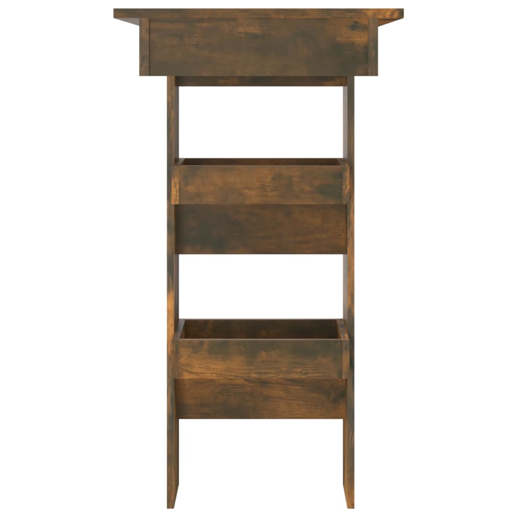 vidaXL Stolik barowy, przydymiony dąb, 102x45x103,5 cm