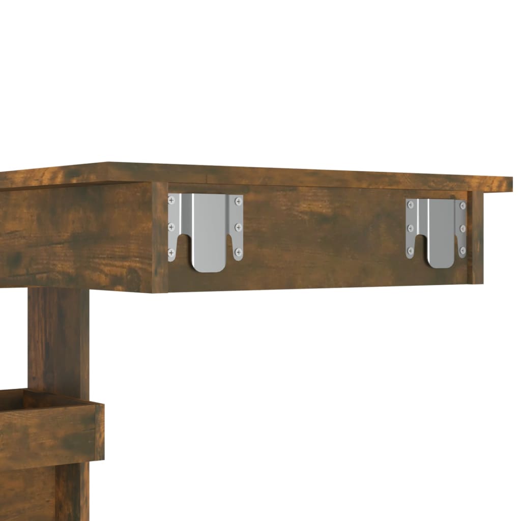 vidaXL Stolik barowy, przydymiony dąb, 102x45x103,5 cm