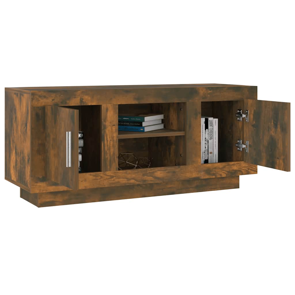 vidaXL Szafka pod telewizor, przydymiony dąb, 102x35x45 cm