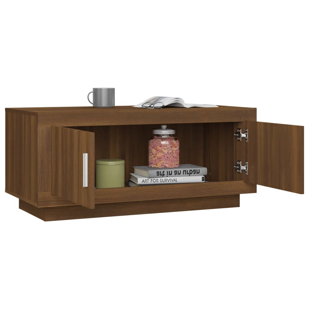 vidaXL Stolik kawowy, brązowy dąb 102x50x45 cm materiał drewnopochodny