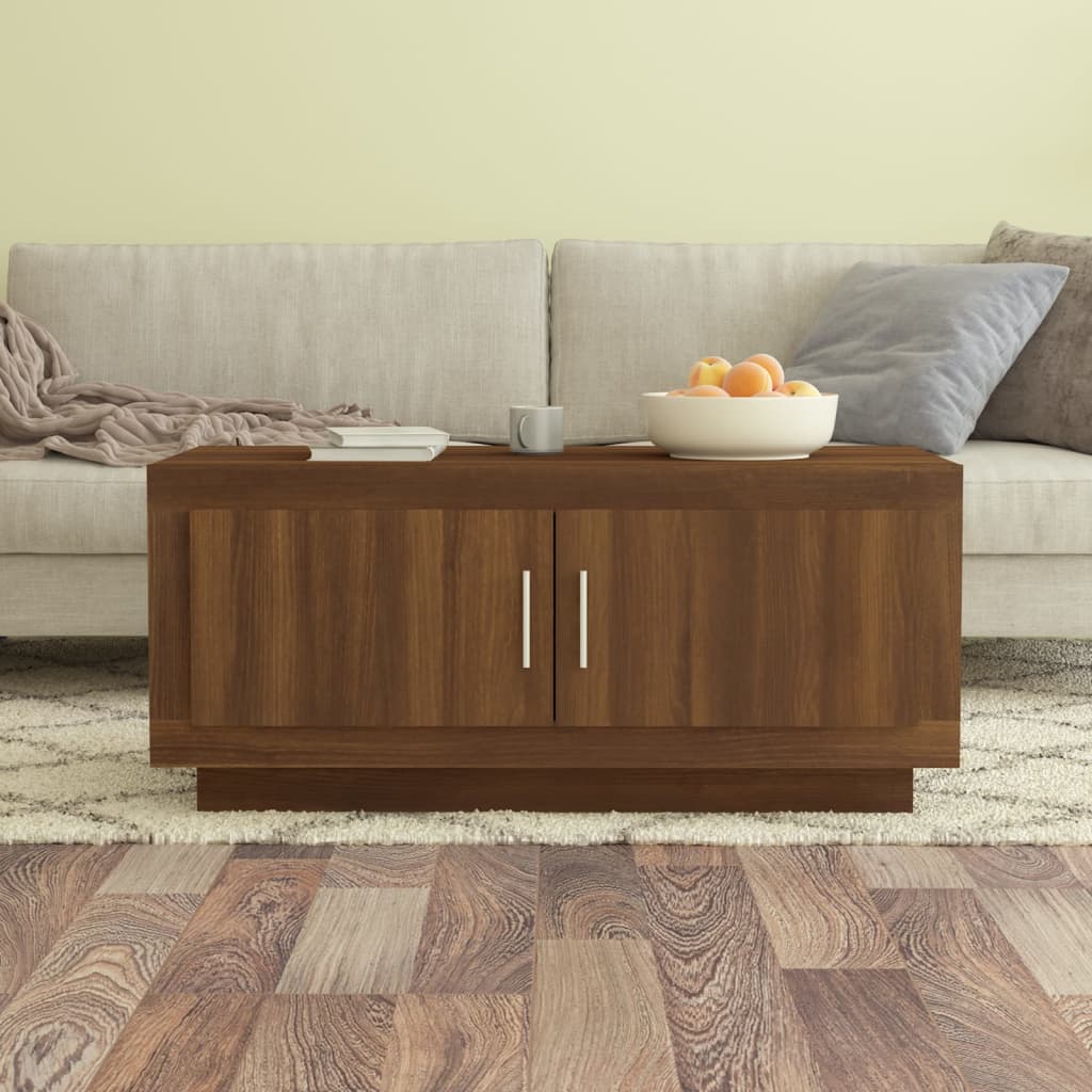 vidaXL Stolik kawowy, brązowy dąb 102x50x45 cm materiał drewnopochodny