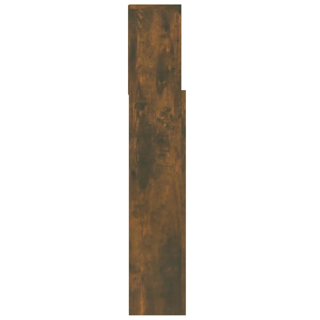 vidaXL Wezgłowie łóżka z półkami, przydymiony dąb, 100x19x103,5 cm