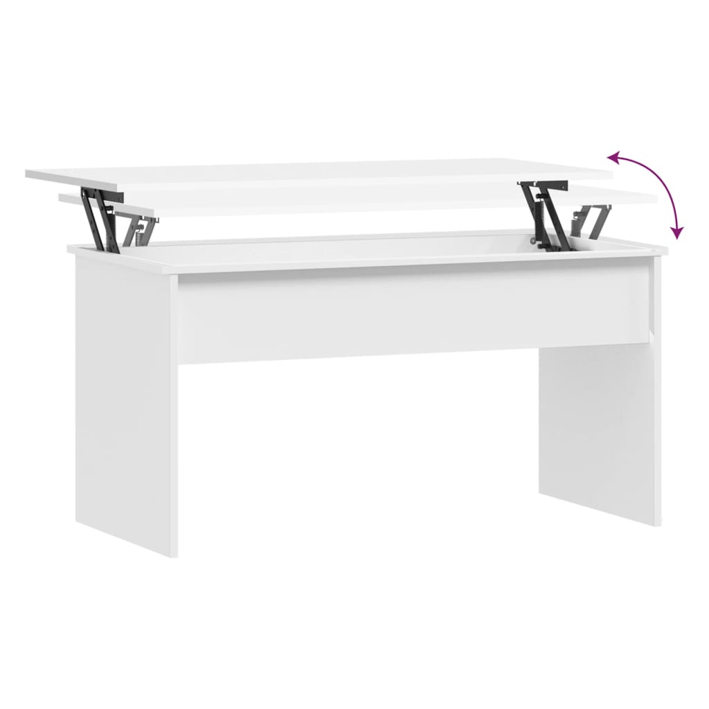 vidaXL Stolik kawowy, biały, 102x50,5x52,5 cm, materiał drewnopochodny