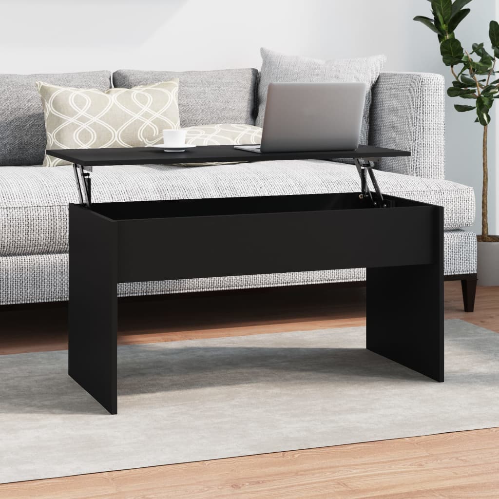 vidaXL Stolik kawowy, czarny, 102x50,5x52,5 cm materiał drewnopochodny