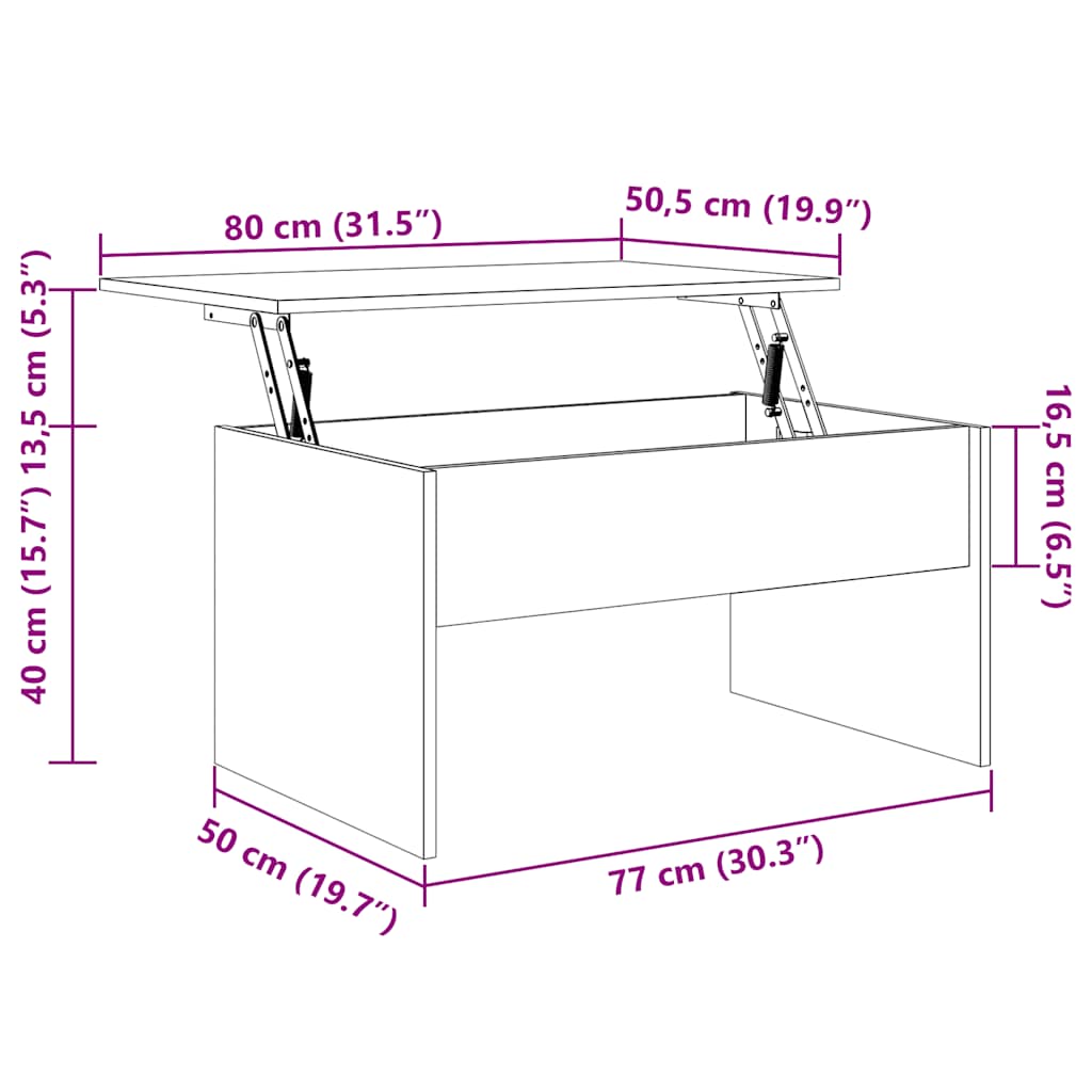 vidaXL Stolik kawowy, biały, 80x50,5x41,5 cm, materiał drewnopochodny