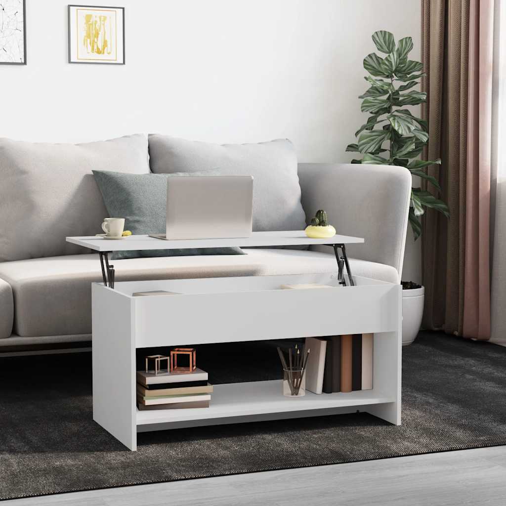 vidaXL Stolik kawowy, biały, 102x50x52,5 cm, materiał drewnopochodny