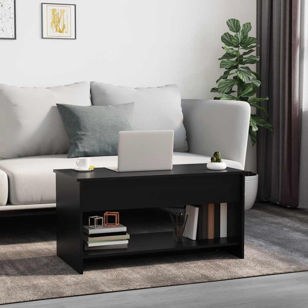 vidaXL Stolik kawowy, czarny, 102x50x52,5 cm, materiał drewnopochodny