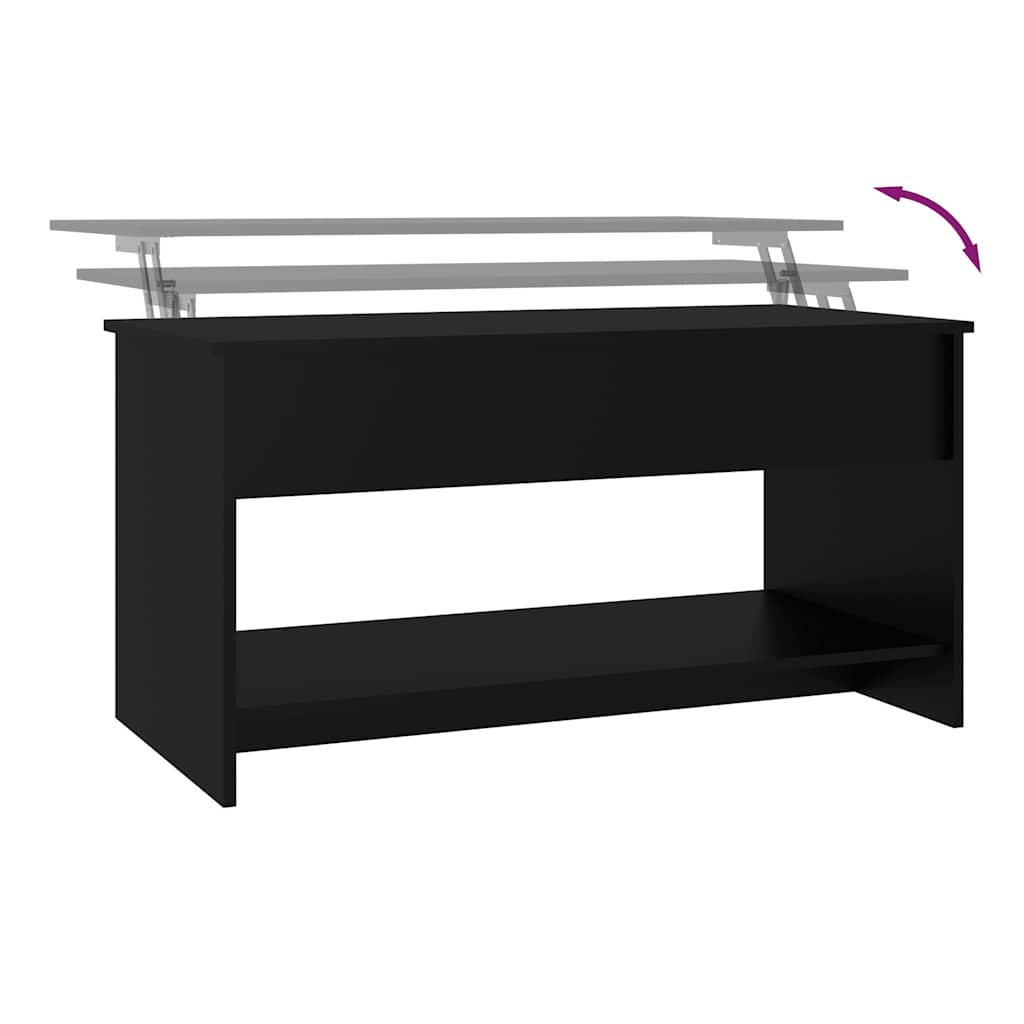 vidaXL Stolik kawowy, czarny, 102x50x52,5 cm, materiał drewnopochodny