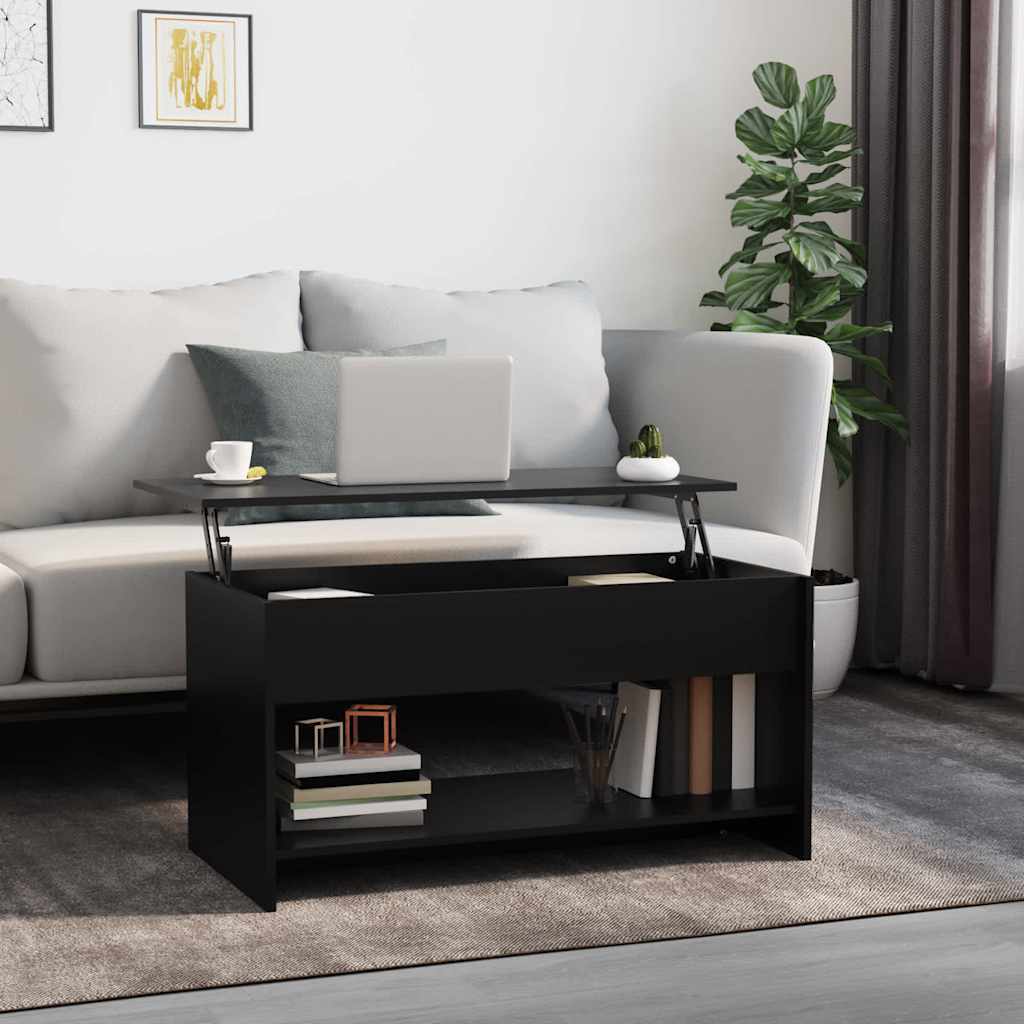 vidaXL Stolik kawowy, czarny, 102x50x52,5 cm, materiał drewnopochodny
