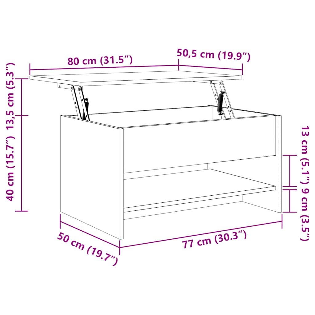 vidaXL Stolik kawowy, biały, 80x50x40 cm, materiał drewnopochodny
