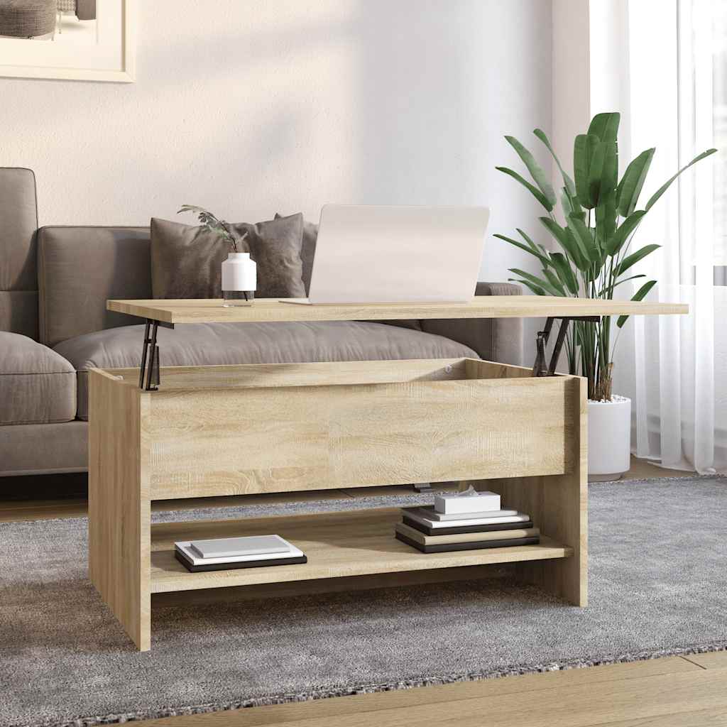 vidaXL Stolik kawowy, dąb sonoma 80x50x40 cm, materiał drewnopochodny