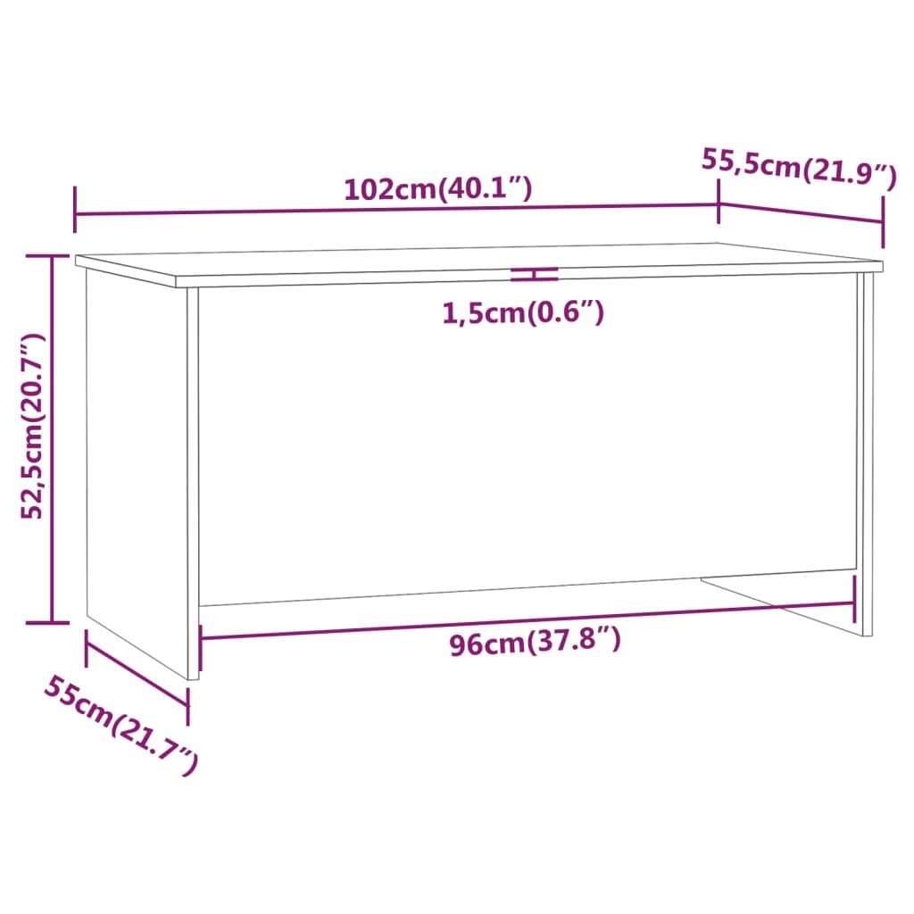 vidaXL Stolik kawowy, szarość betonu, 102x55,5x52,5 cm