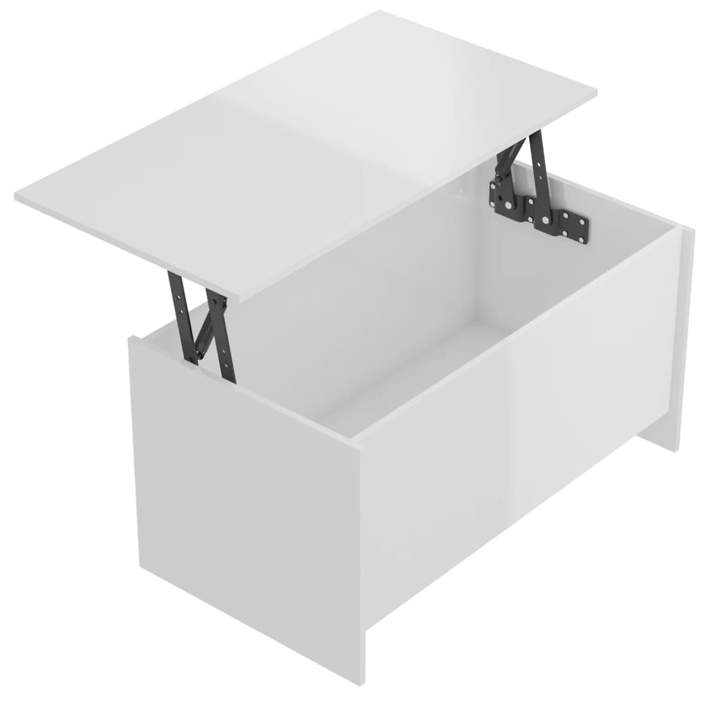 vidaXL Stolik kawowy, biały o wysokim połysku, 102x55,5x52,5 cm