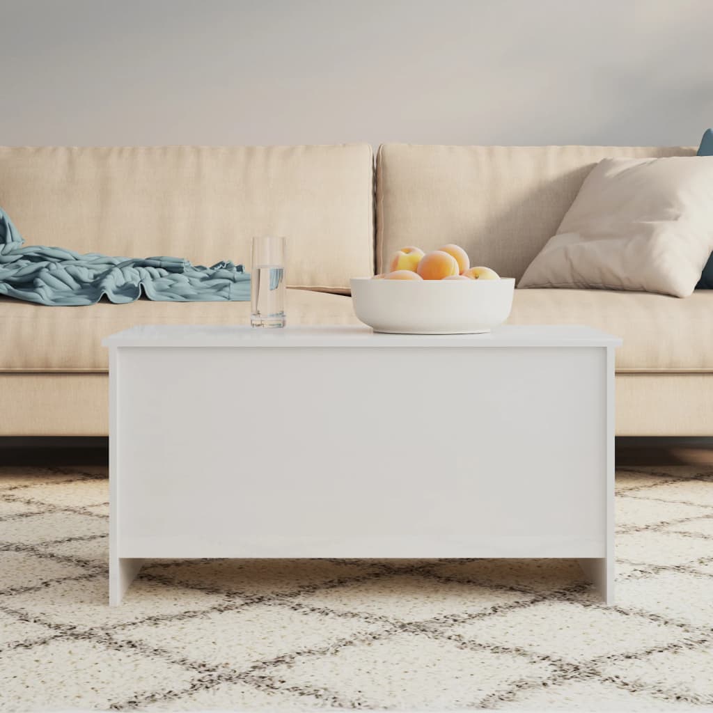 vidaXL Stolik kawowy, biały o wysokim połysku, 102x55,5x52,5 cm
