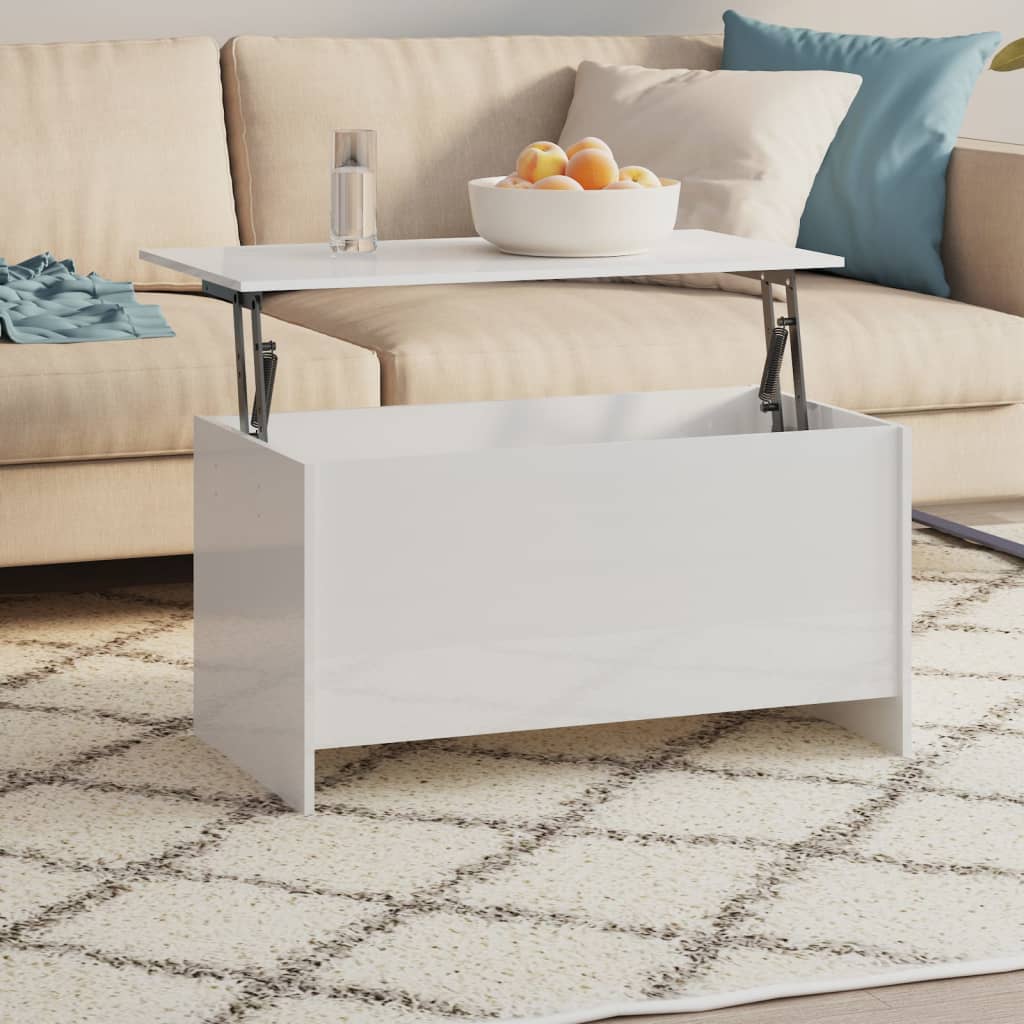 vidaXL Stolik kawowy, biały o wysokim połysku, 102x55,5x52,5 cm