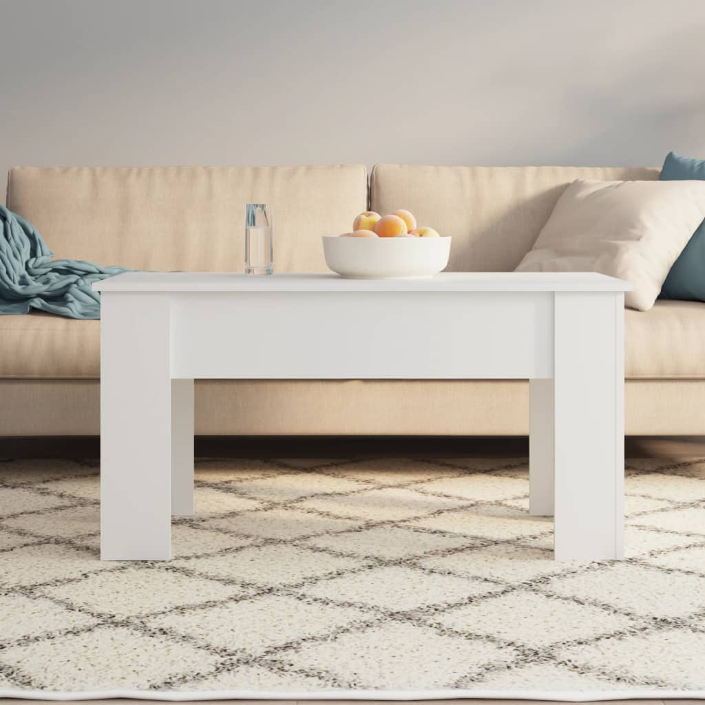 vidaXL Stolik kawowy, biały, 101x49x52 cm, materiał drewnopochodny