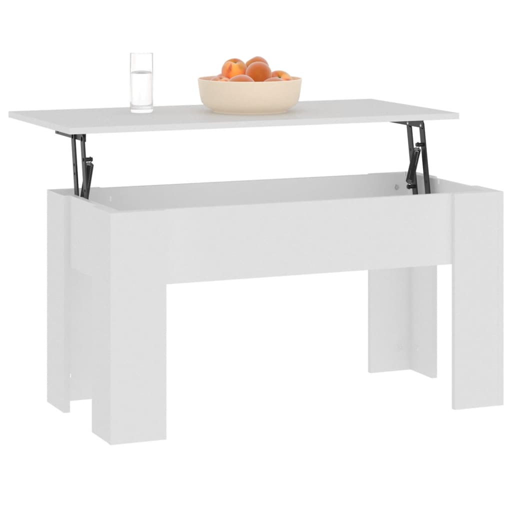 vidaXL Stolik kawowy, biały, 101x49x52 cm, materiał drewnopochodny