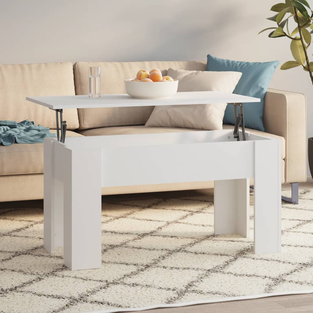vidaXL Stolik kawowy, biały, 101x49x52 cm, materiał drewnopochodny