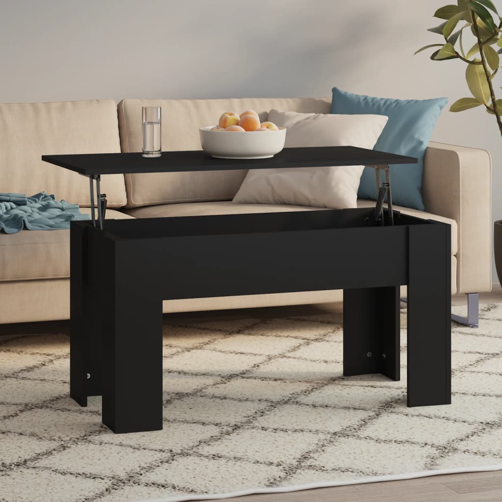vidaXL Stolik kawowy, czarny, 101x49x52 cm, materiał drewnopochodny