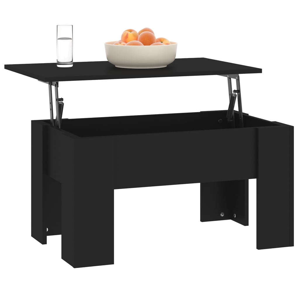 vidaXL Stolik kawowy, czarny, 79x49x41 cm, materiał drewnopochodny
