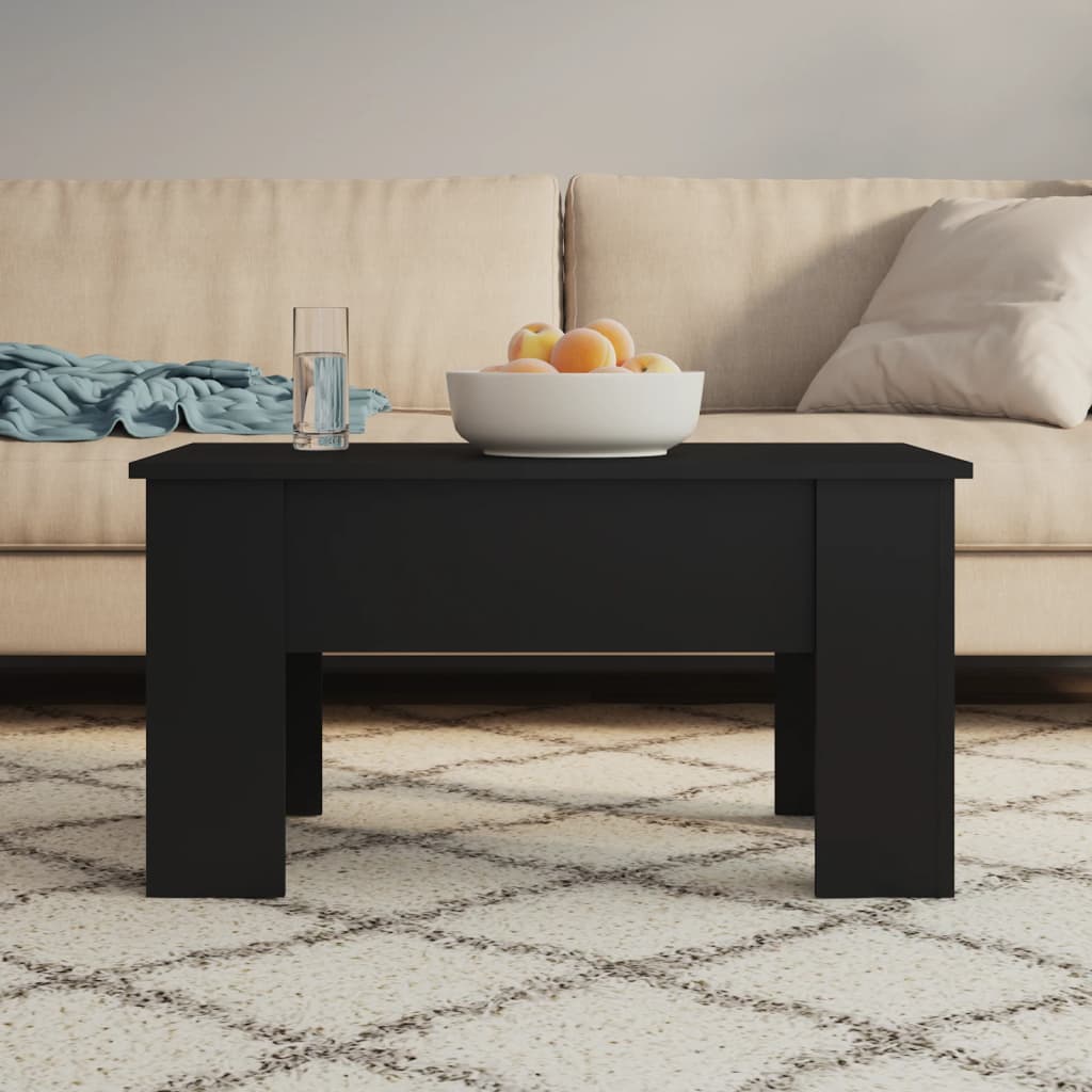 vidaXL Stolik kawowy, czarny, 79x49x41 cm, materiał drewnopochodny