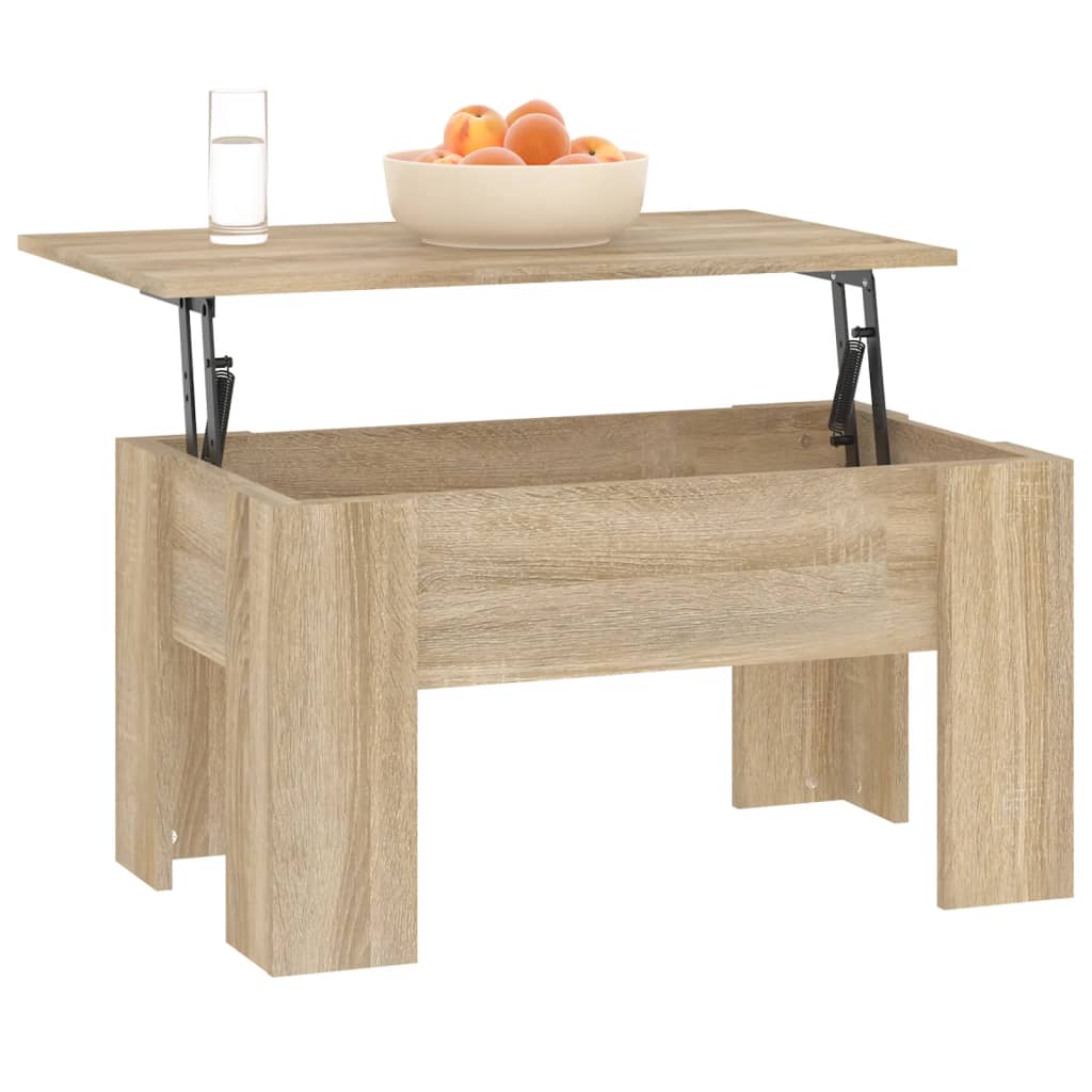 vidaXL Stolik kawowy, dąb sonoma, 79x49x41, materiał drewnopochodny