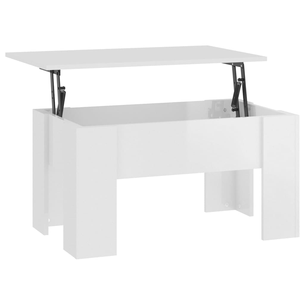 vidaXL Stolik kawowy, biały o wysokim połysku, 79x49x41 cm