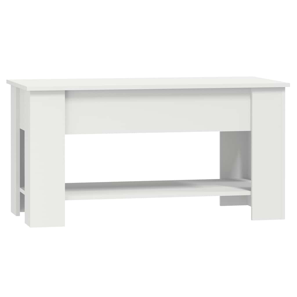 vidaXL Stolik kawowy, biały, 101x49x52 cm, materiał drewnopochodny