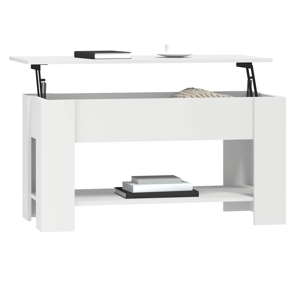 vidaXL Stolik kawowy, biały, 101x49x52 cm, materiał drewnopochodny