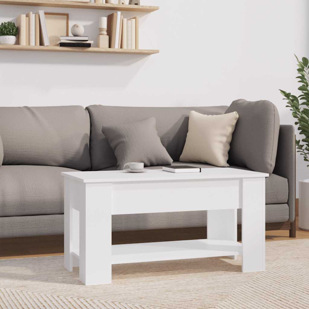vidaXL Stolik kawowy, biały, 101x49x52 cm, materiał drewnopochodny