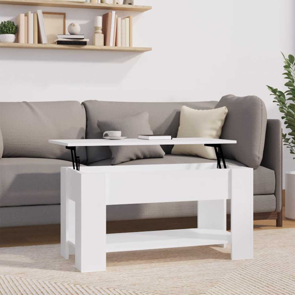 vidaXL Stolik kawowy, biały, 101x49x52 cm, materiał drewnopochodny