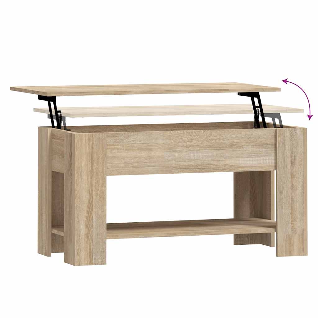 vidaXL Stolik kawowy, dąb sonoma 101x49x52 cm, materiał drewnopochodny