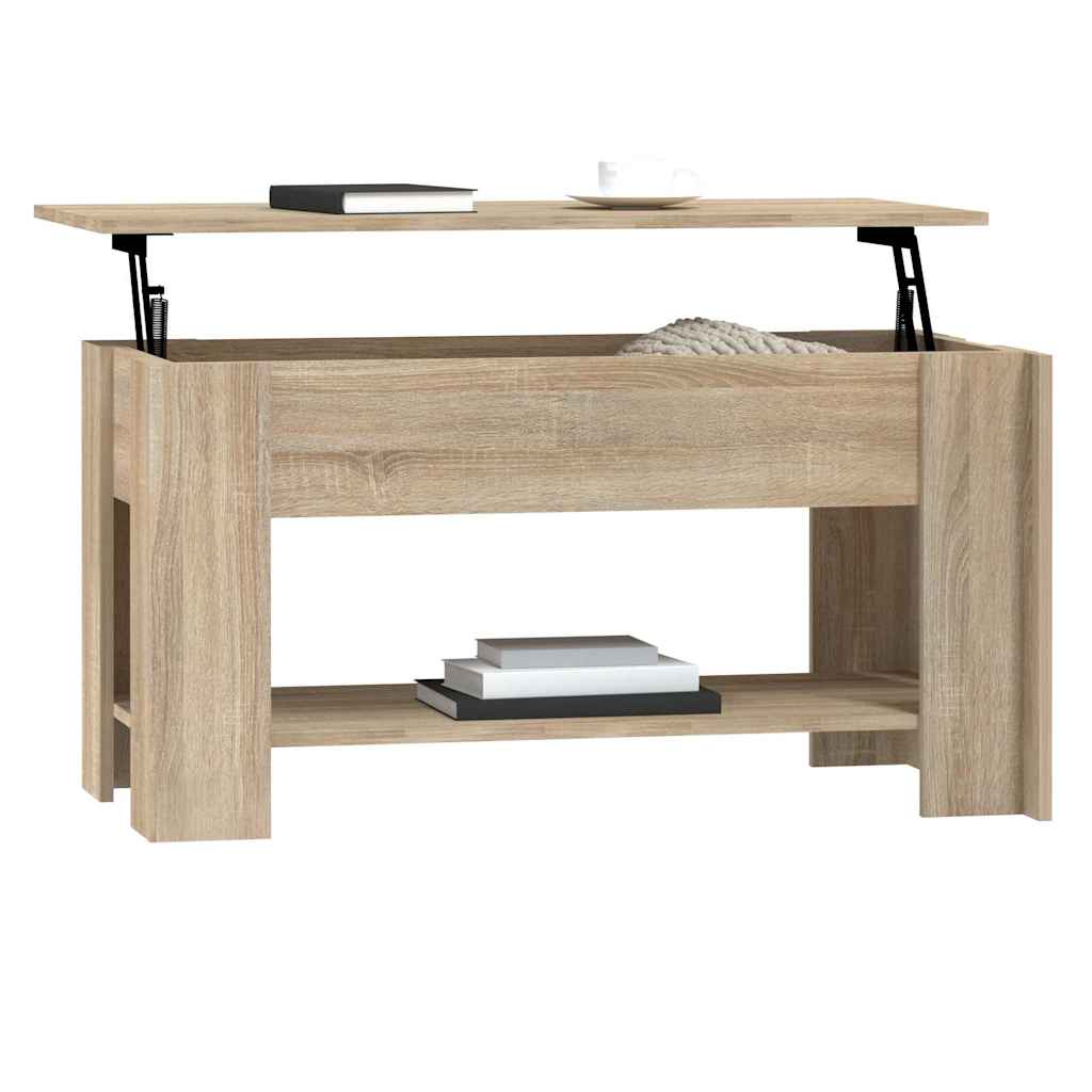 vidaXL Stolik kawowy, dąb sonoma 101x49x52 cm, materiał drewnopochodny