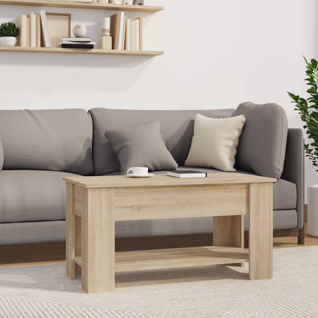vidaXL Stolik kawowy, dąb sonoma 101x49x52 cm, materiał drewnopochodny