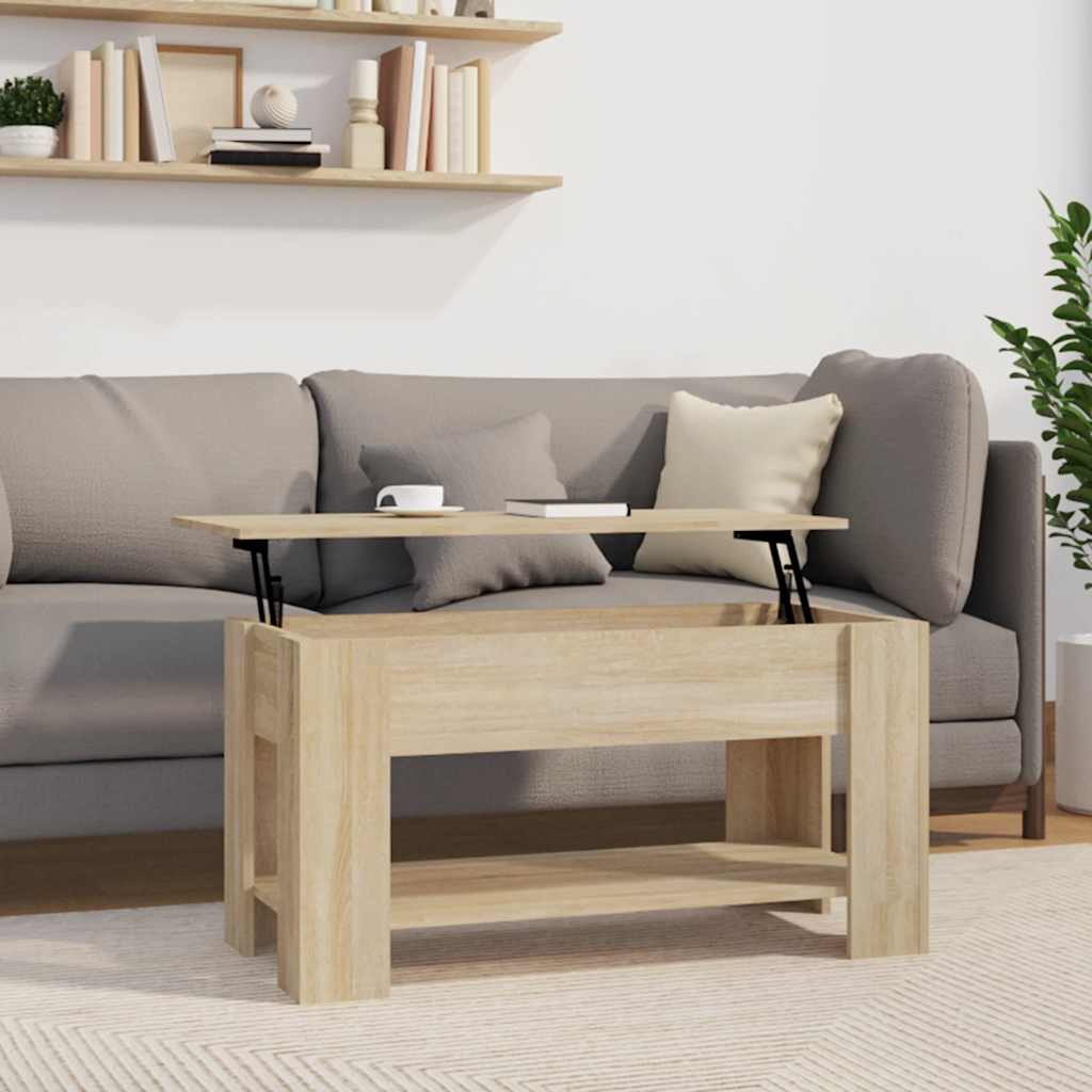 vidaXL Stolik kawowy, dąb sonoma 101x49x52 cm, materiał drewnopochodny