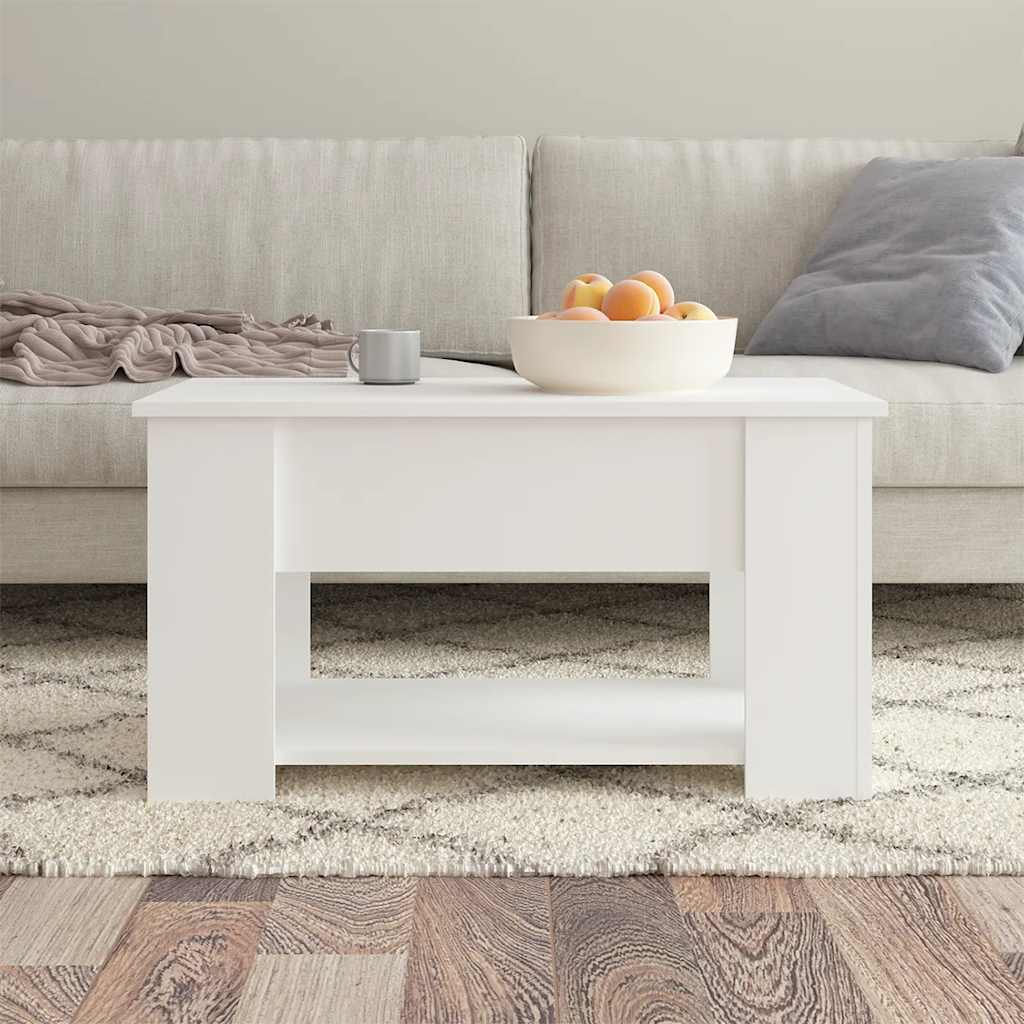 vidaXL Stolik kawowy, biały, 79x49x41 cm, materiał drewnopochodny