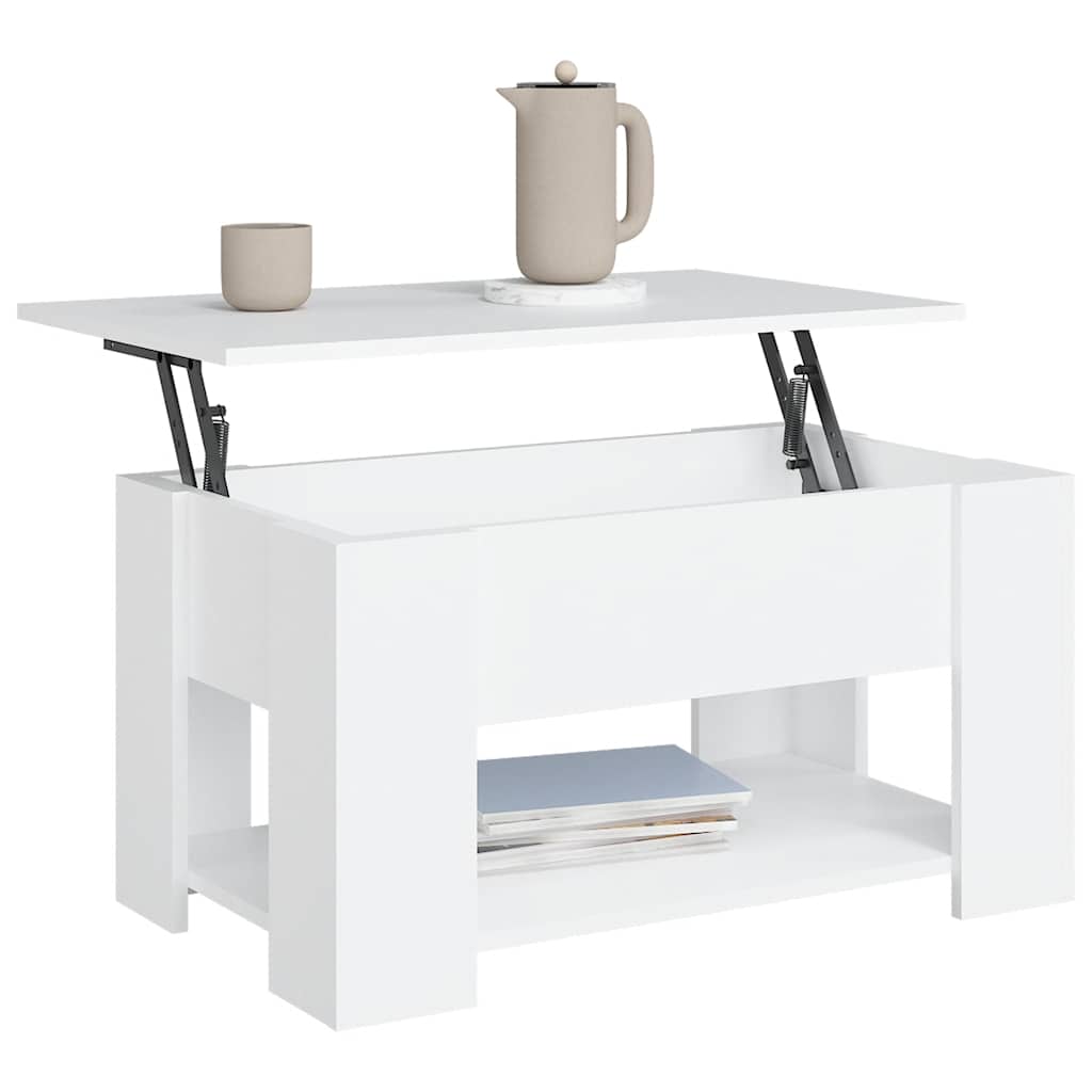 vidaXL Stolik kawowy, biały, 79x49x41 cm, materiał drewnopochodny