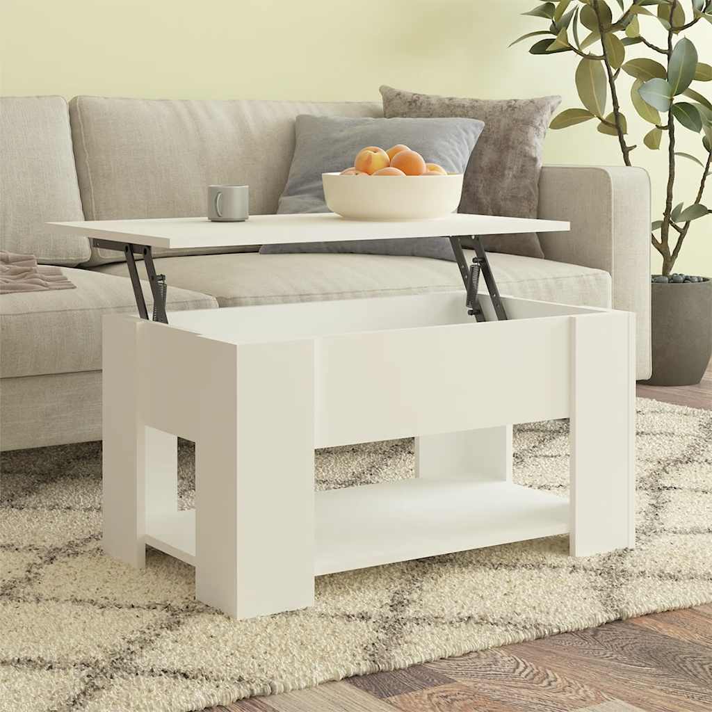 vidaXL Stolik kawowy, biały, 79x49x41 cm, materiał drewnopochodny